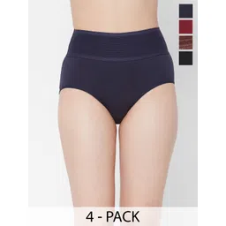 Juliet Women Pack Of 4 Cotton Tummy Tucker Hipster Briefs RUBY BK-MR-NB-CO-3XL-picture-17