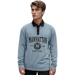 jump cuts || Mens || Printed || Polo Neck || Full Sleeve || Cotton Blend || Polo T-Shirt-picture-52