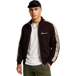 jump cuts || Mens || Printed || Sleeve Tape || Polo Neck || Full Sleeve || Fleece Jacket-picture-38