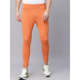 JUMP USA Men Orange Solid Rapid Dry-Fit Training Tights-picture-33