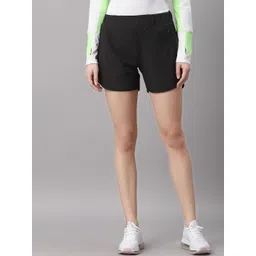 JUMP USA Women Black Outdoor Sports Shorts with e-Dry Technology-picture-12
