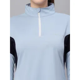 JUMP USA Women Blue & Black Rapid Dry T-shirt image 2