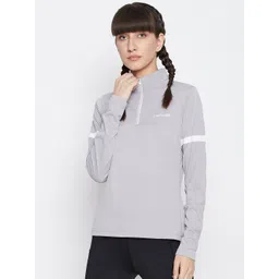 JUMP USA Women Grey Mock Collar Long Sleeves T-shirt-picture-22