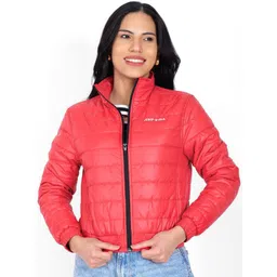 JUMP USA Women Mock Collar Solid Casual Quilted Jacket-picture-12