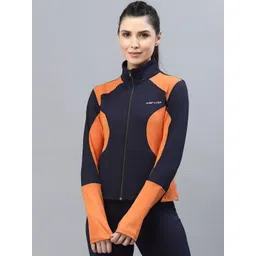 JUMP USA Women Navy Blue dark sapphire Bomber Jacket-picture-14