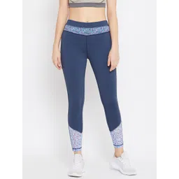 JUMP USA Women Teal Blue Solid e-dry Training Tights-picture-34