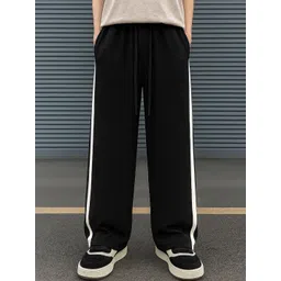 JUMPCUTS Men Color-Blocked Baggy-Fit Track Pants-picture-37