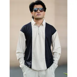 JUMPCUTS Men Colourblocked Polo Collar T-shirt-picture-23