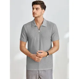 JUMPCUTS Men Polo Collar Slim Fit T-shirt-picture-16