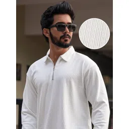 JUMPCUTS Men Self Design Polo Collar Cotton Relaxed Fit T-shirt-picture-39