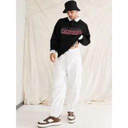 JUMPCUTS Men Typography Printed Polo Collar Cotton Slim Fit T-shirt image 4