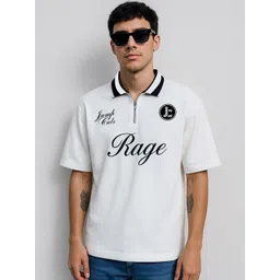 JUMPCUTS Men Typography Printed Polo Collar T-shirt-picture-19