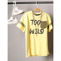 Jumping Joey Boys Yellow Typography Pure Cotton T-shirt-picture-12