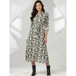 June 9 Clothing Print Shirt Midi Dress-picture-32