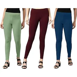 juneberry Cotton Lycra Skinny Fit Ankle Length Leggings Combo for Women (Pack of 3) (Sizes: S to 2XL)-picture-17
