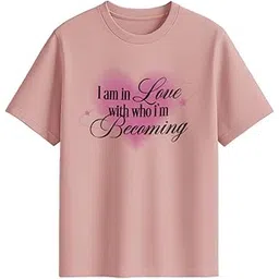 juneberry Regular Fit Women’s Pure Cotton Printed T-Shirt – Lightweight, Comfortable & Trendy Casual Graphic Tee (Colors: Swanwhite, White, Rose Water & Black)-picture-24