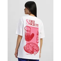 JUNEBERRY Women Printed Drop-Shoulder Sleeves Pure Cotton T-shirt-picture-29