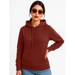 JUNEBERRY Women Solid Full Sleeve Hooded Sweatshirt-picture-12
