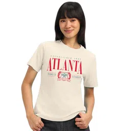 JUNEBERRY Women Typography Printed Round Neck Pure Cotton T-shirt-picture-24