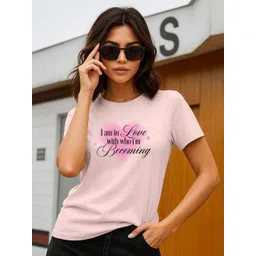 JUNEBERRY Women Typography Printed Round Neck Pure Cotton T-shirt-picture-25