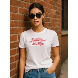 JUNEBERRY Women Typography Printed Round Neck Pure Cotton T-shirt-picture-26