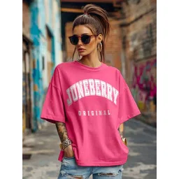 JUNEBERRY Women Typography Printed T-shirt-picture-22