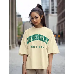 JUNEBERRY Women Typography Printed T-shirt-picture-18