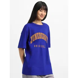 JUNEBERRY Women Typography Printed T-shirt image 5