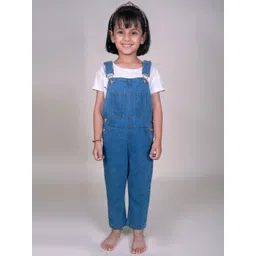 Jungleebilli Kids Blue Solid Dungaree-picture-11