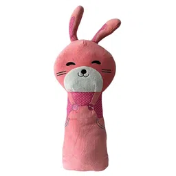 Junior Joe Plush Car Seatbelt Cover & Neck Pillow Soft Travel Buddy Cushion for Kids (Baby Pink)-picture-16