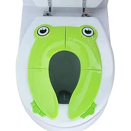 JUNIOR JOE Plastic Travel Portable Potty Seat For Kids Non-Slip Foldable Toilet Seat Pad With Carry Bag Green-picture-10