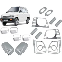 junior Chrome Accessories Combo Kit Garnish for Maruti Car 800 - Set of 16 Pcs Chrome Maruti 800 Side Garnish-picture-28