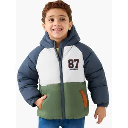 Juniors by Babyshop Boys Colourblocked Hooded Lightweight Padded Jacket-picture-23