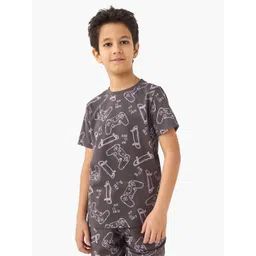 Juniors by Babyshop Boys Conversational Printed Round Neck Cotton T-shirt-picture-33