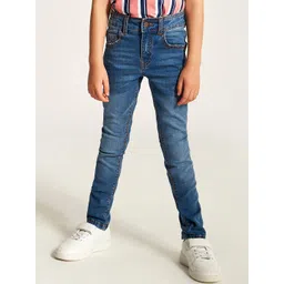 Juniors by Babyshop Boys Cotton Skinny Fit Low Distress Light Fade Jeans-picture-15