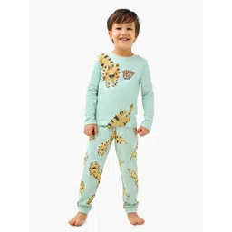Juniors by Babyshop Boys Graphic Printed Round Neck Pure Cotton T-shirt with Pyjamas-picture-36