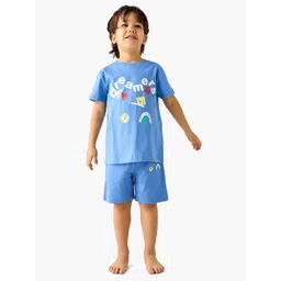 Juniors by Babyshop Boys Graphic Printed Round Neck Pure Cotton T-shirt with Shorts-picture-38