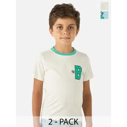 Juniors by Babyshop Boys Pack Of 2 Printed Round Neck Relaxed Fit Cotton T-shirts-picture-15