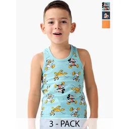 Juniors by Babyshop Boys Pack Of 3 Mickey Mouse Printed Vest H52-M6-30-117MULTICOLOUR-picture-15