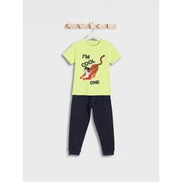 Juniors by Babyshop Boys Printed Round Neck Pure Cotton T-Shirt With Joggers-picture-14