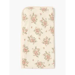 Juniors by Babyshop Cream & Pink Floral Printed Cotton Mild Winter Single Bed Blanket-picture-10