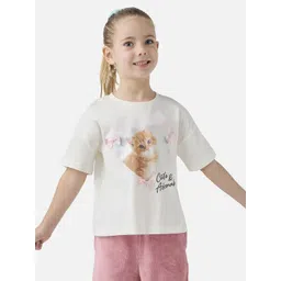 Juniors by Babyshop Girls Graphic Printed Round Neck Cotton T-shirt-picture-56