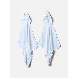 Juniors by Babyshop Kids Blue 2 Pieces Bear Applique Hooded Cotton 210 GSM Bath Towel-picture-11