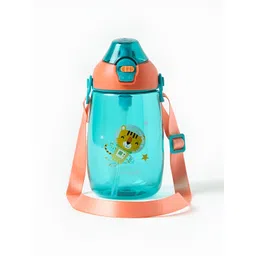 Juniors by Babyshop Kids Blue Tiger Printed Flip Straw Tritan Water Bottle - 400 ml-picture-22