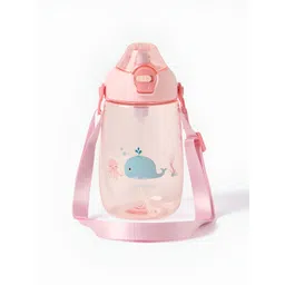 Juniors by Babyshop Kids Pink Whale Printed Straw Tritan Water Bottle - 400 ml-picture-41