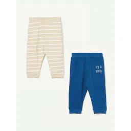 Juniors By Lifestyle Beige & Blue Cotton Regular Fit Striped Pyjamas - Pack Of 2-picture-29