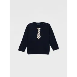 Juniors by Lifestyle Boys Navy Printed Sweater-picture-35