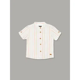 Juniors by Lifestyle Boys Striped Spread Collar Cotton Shirt-picture-33