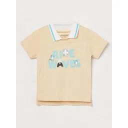 Juniors by Lifestyle Boys Typography Printed Polo Collar Cotton Embroidered T-shirt-picture-34