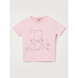 Juniors by Lifestyle Girls Animal Printed Regular Fit Cotton T-shirt-picture-44